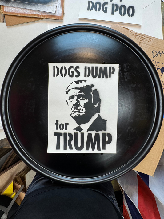 DOG SHIT DOUBLE STENCIL TRUMP PUTIN DOG POO BIN