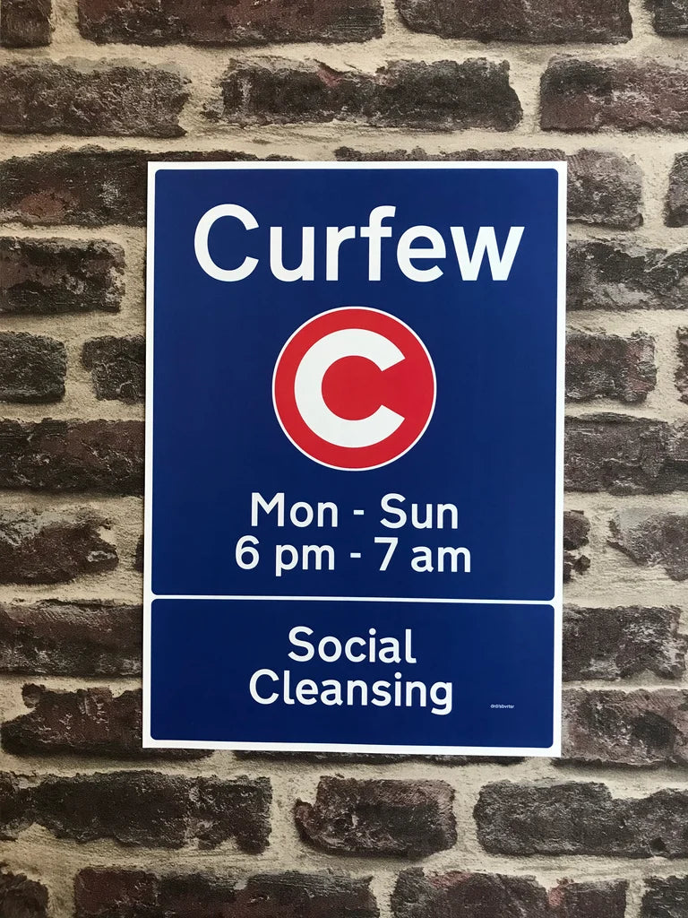 CURFEW ROAD SIGN