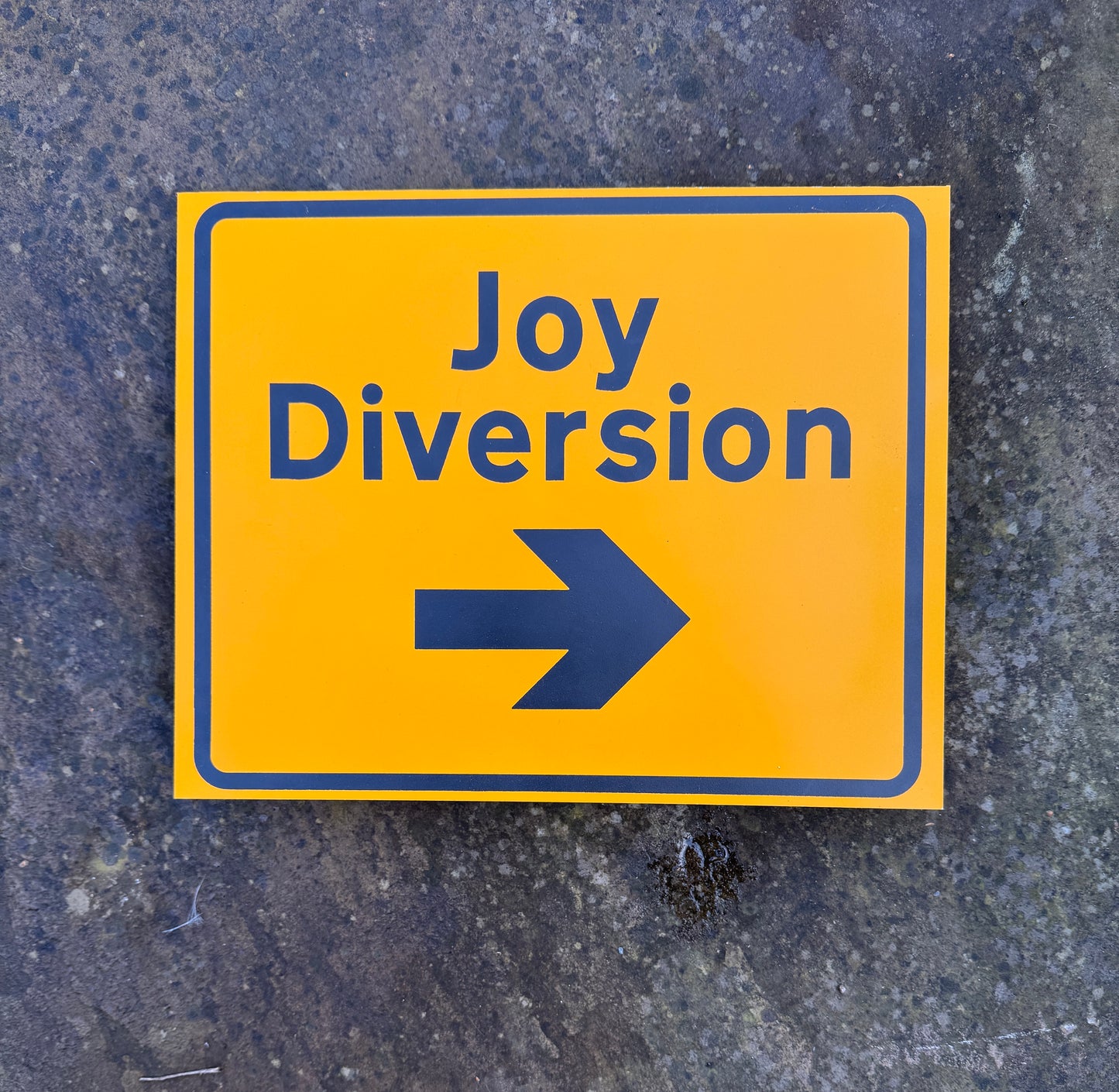 Joy Diversion upcycled metal sign