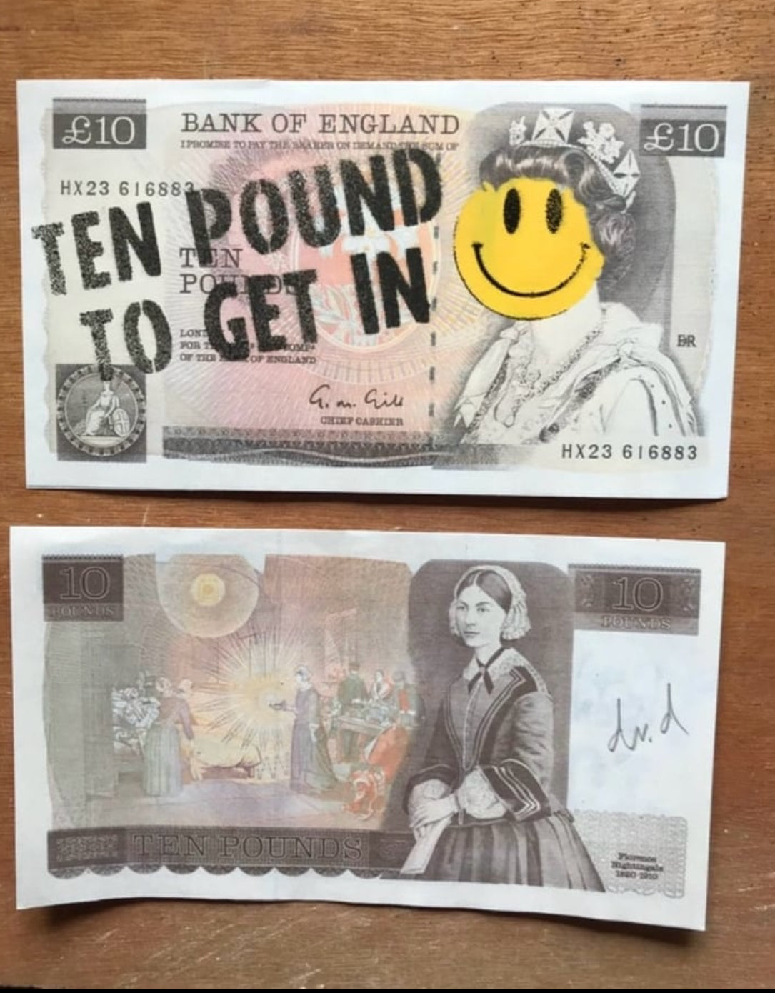TEN POUND TO GET IN FAKE MONEY VERSION